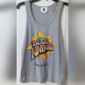 90's Vintage Islands of Adventure Universal Studios Gray Tank Top S